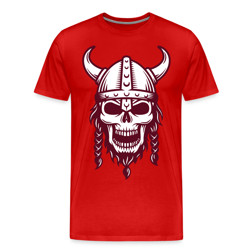 Männer Premium T-Shirt - Wikinger Design Totenkopf - Rot