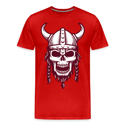 Männer Premium T-Shirt - Wikinger Design Totenkopf - Rot