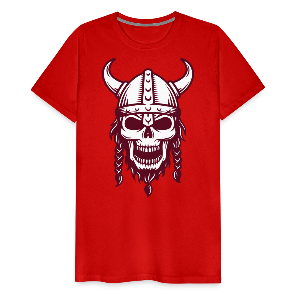 Männer Premium T-Shirt - Wikinger Design Totenkopf - Rot