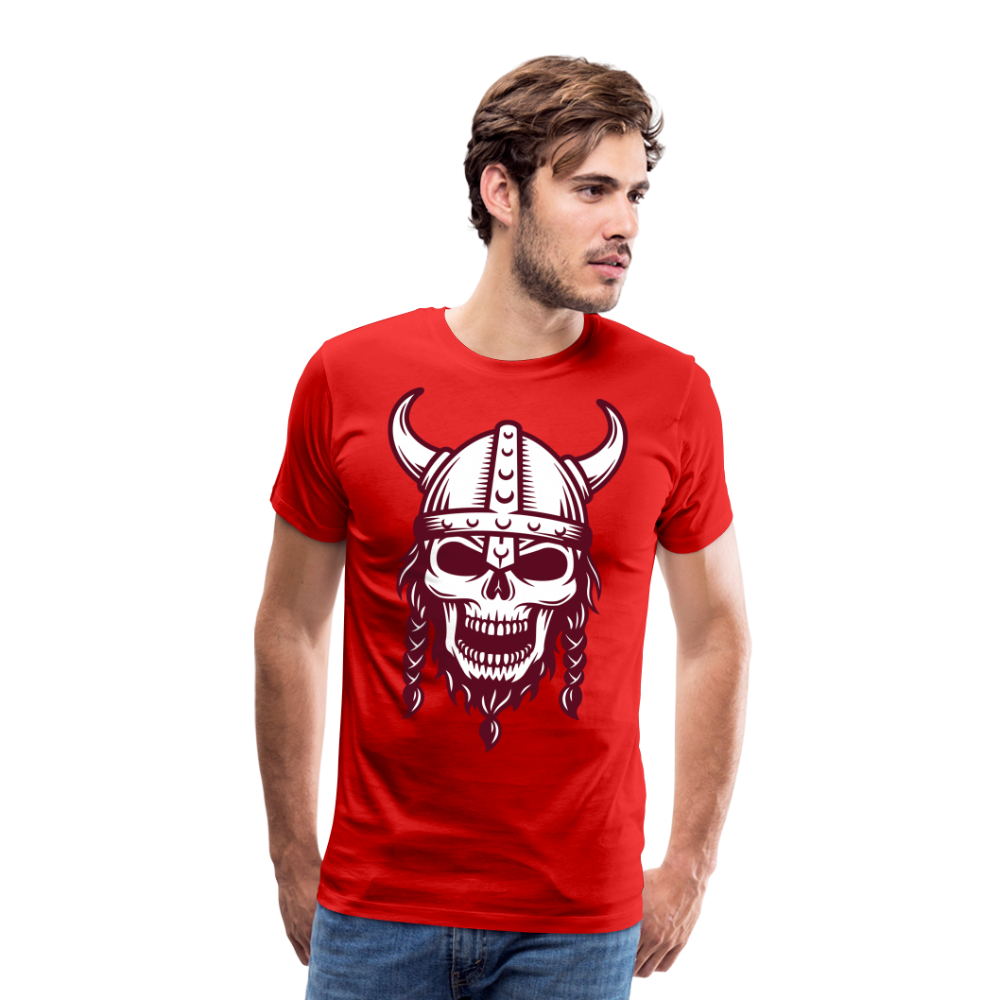 Männer Premium T-Shirt - Wikinger Design Totenkopf - Rot