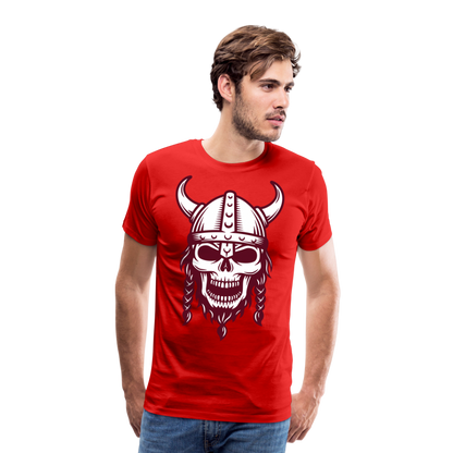 Männer Premium T-Shirt - Wikinger Design Totenkopf - Rot