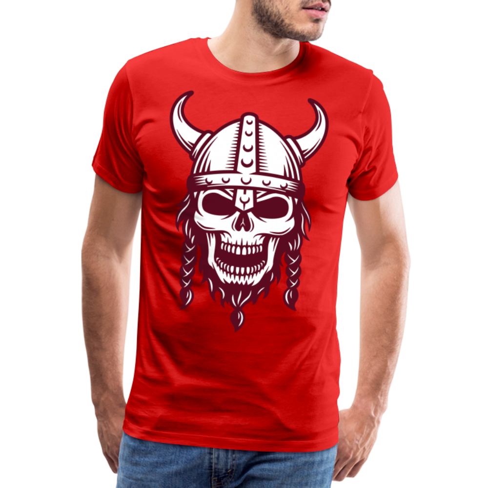 Männer Premium T-Shirt - Wikinger Design Totenkopf - Rot