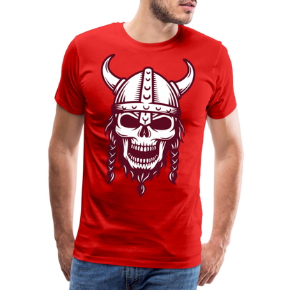 Männer Premium T-Shirt - Wikinger Design Totenkopf - Rot