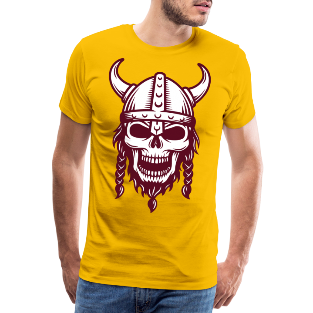 Männer Premium T-Shirt - Wikinger Design Totenkopf - Sonnengelb