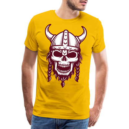 Männer Premium T-Shirt - Wikinger Design Totenkopf - Sonnengelb