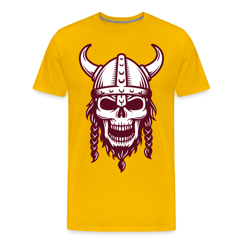 Männer Premium T-Shirt - Wikinger Design Totenkopf - Sonnengelb