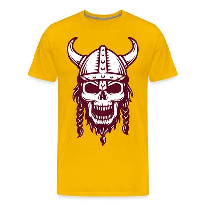 Männer Premium T-Shirt - Wikinger Design Totenkopf - Sonnengelb