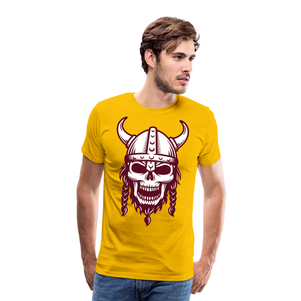 Männer Premium T-Shirt - Wikinger Design Totenkopf - Sonnengelb