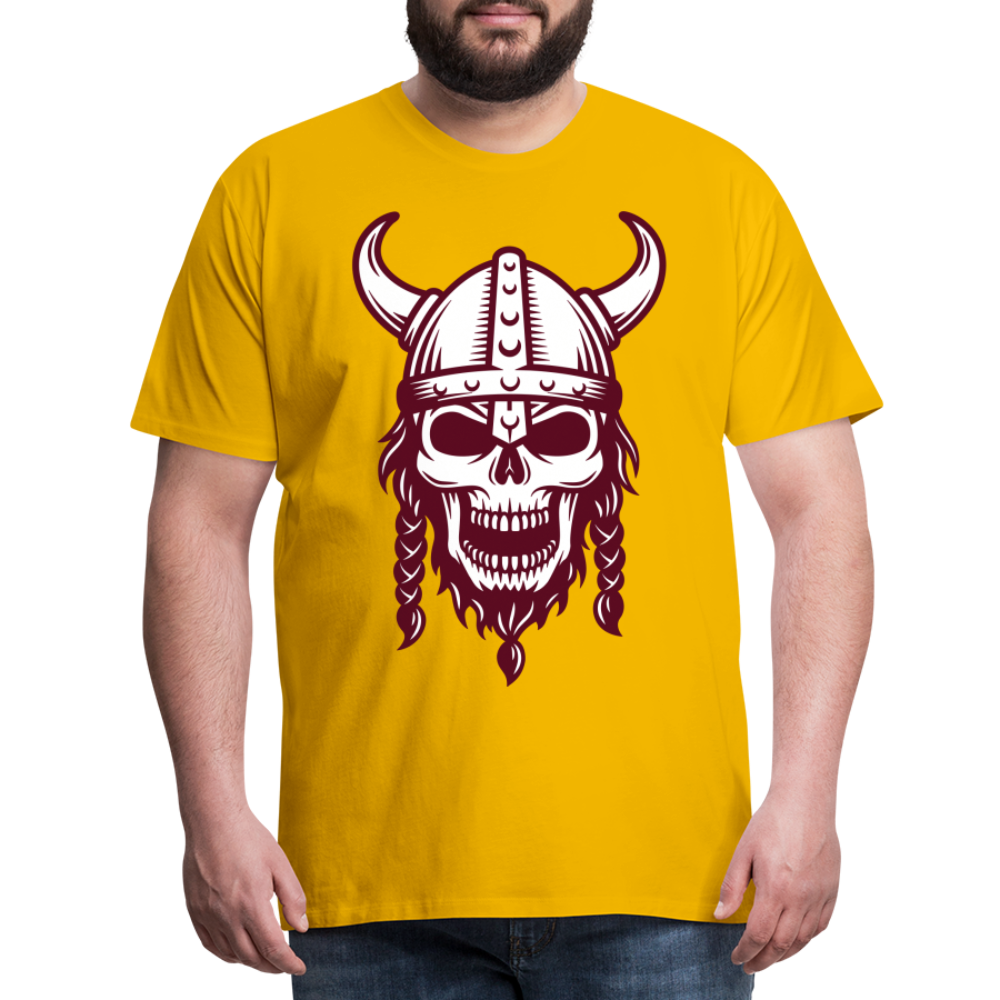 Männer Premium T-Shirt - Wikinger Design Totenkopf - Sonnengelb