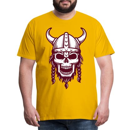 Männer Premium T-Shirt - Wikinger Design Totenkopf - Sonnengelb