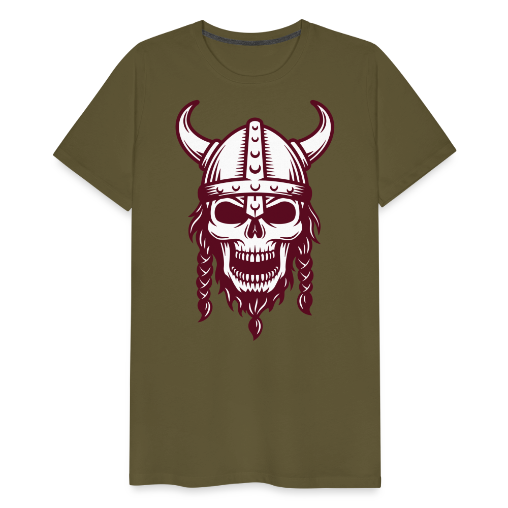 Männer Premium T-Shirt - Wikinger Design Totenkopf - Khaki