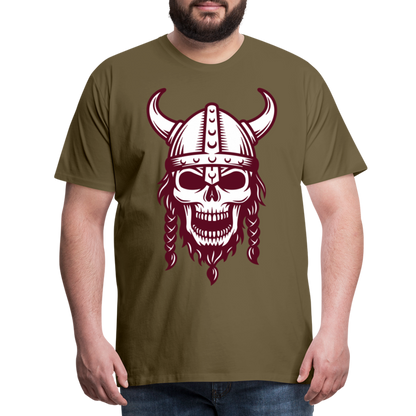 Männer Premium T-Shirt - Wikinger Design Totenkopf - Khaki