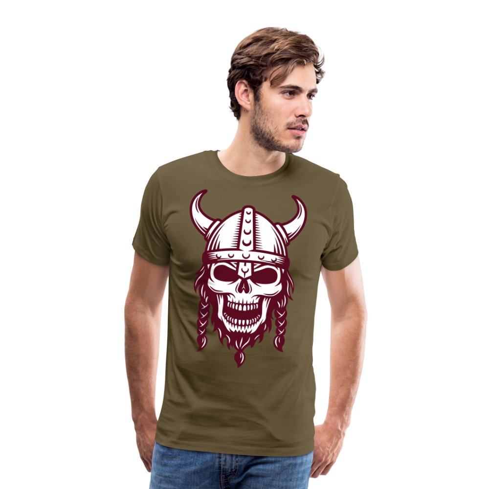 Männer Premium T-Shirt - Wikinger Design Totenkopf - Khaki