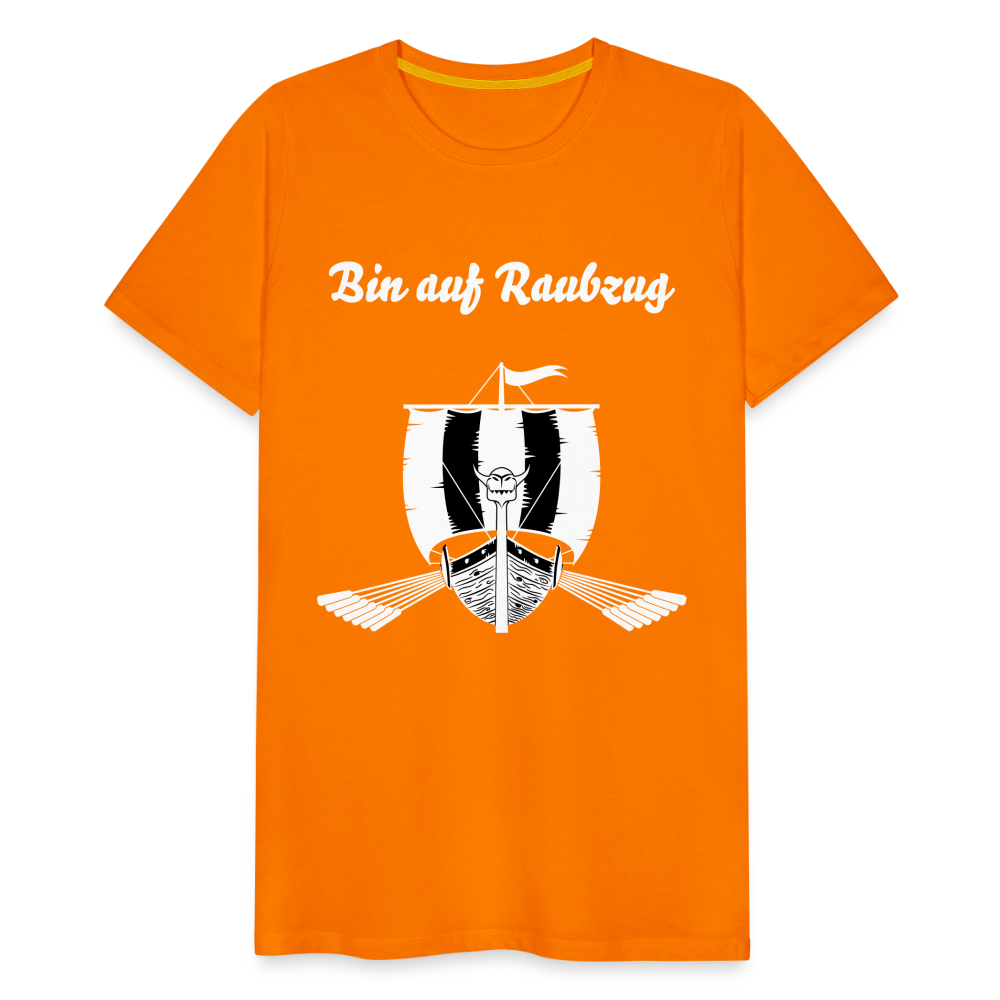 Männer Premium T-Shirt - Wikinger Design - Spruch - Bin auf Raubzug - Orange