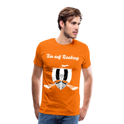 Männer Premium T-Shirt - Wikinger Design - Spruch - Bin auf Raubzug - Orange