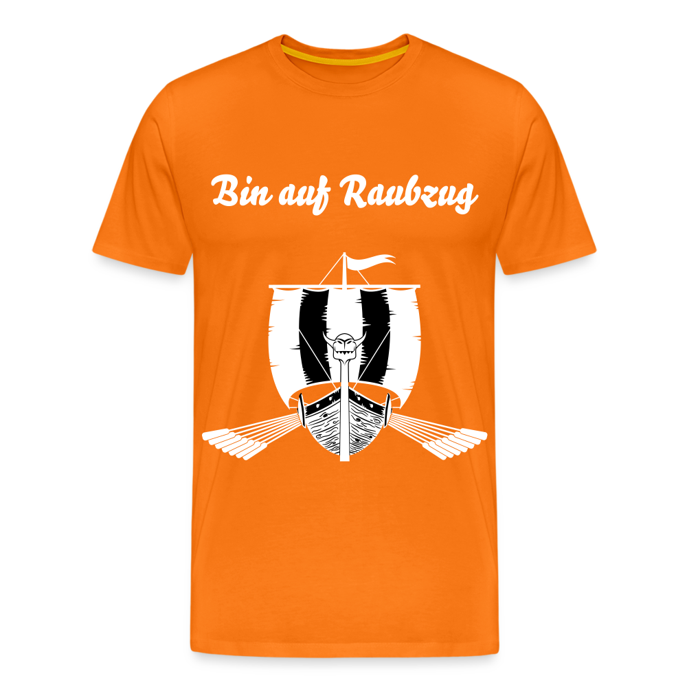 Männer Premium T-Shirt - Wikinger Design - Spruch - Bin auf Raubzug - Orange