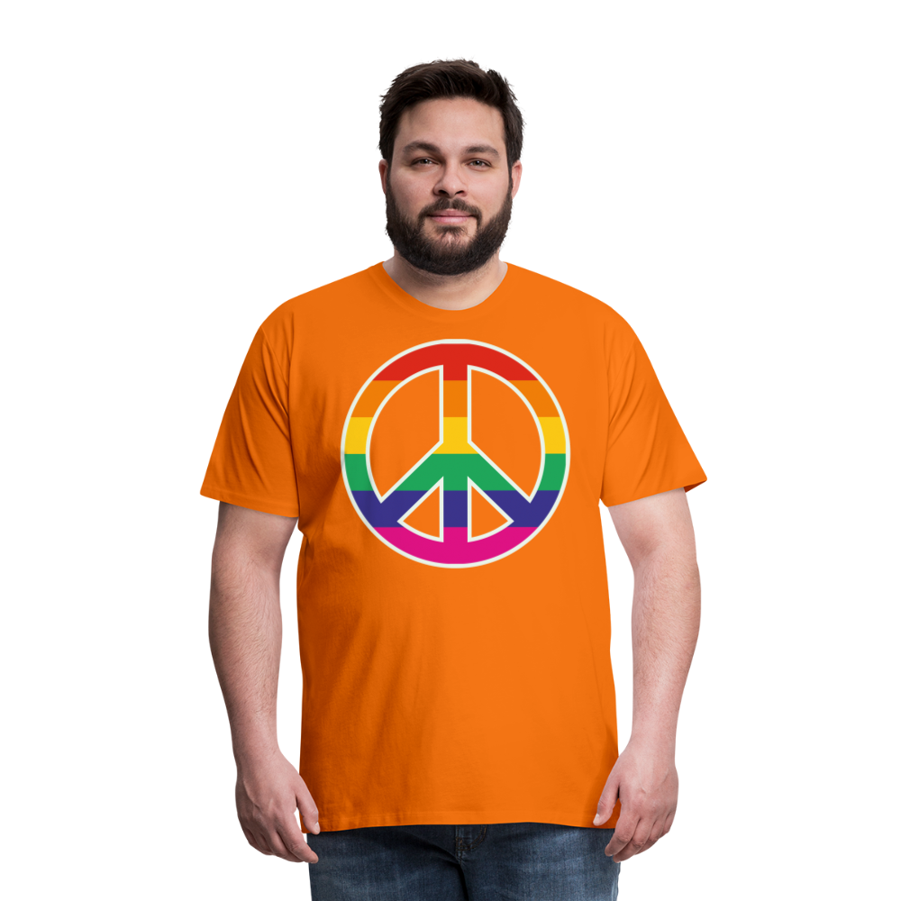 Männer Premium T-Shirt - Regenbogen - Peace - Friedenszeichen - Orange