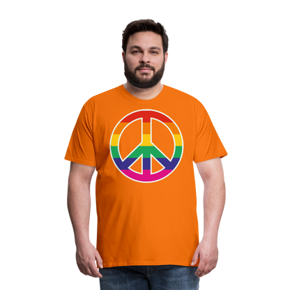 Männer Premium T-Shirt - Regenbogen - Peace - Friedenszeichen - Orange