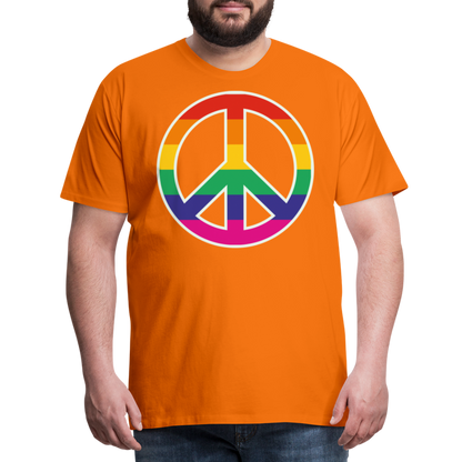 Männer Premium T-Shirt - Regenbogen - Peace - Friedenszeichen - Orange