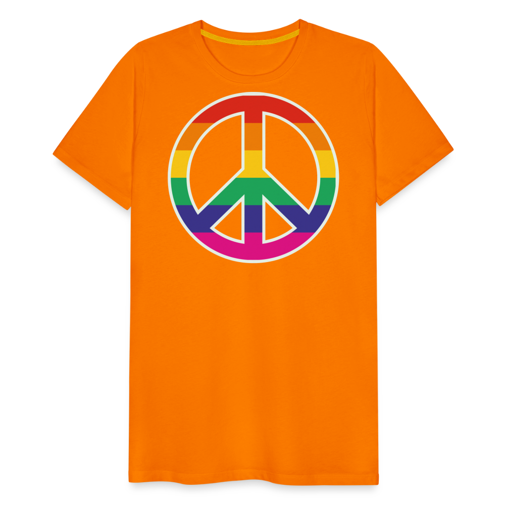 Männer Premium T-Shirt - Regenbogen - Peace - Friedenszeichen - Orange