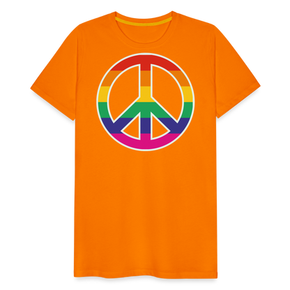 Männer Premium T-Shirt - Regenbogen - Peace - Friedenszeichen - Orange