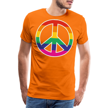 Männer Premium T-Shirt - Regenbogen - Peace - Friedenszeichen - Orange