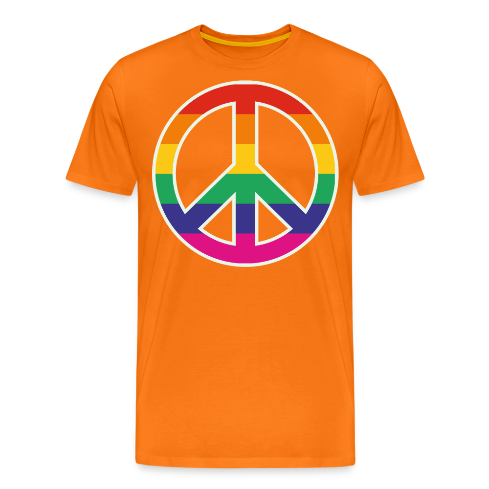 Männer Premium T-Shirt - Regenbogen - Peace - Friedenszeichen - Orange