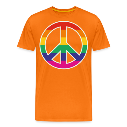 Männer Premium T-Shirt - Regenbogen - Peace - Friedenszeichen - Orange