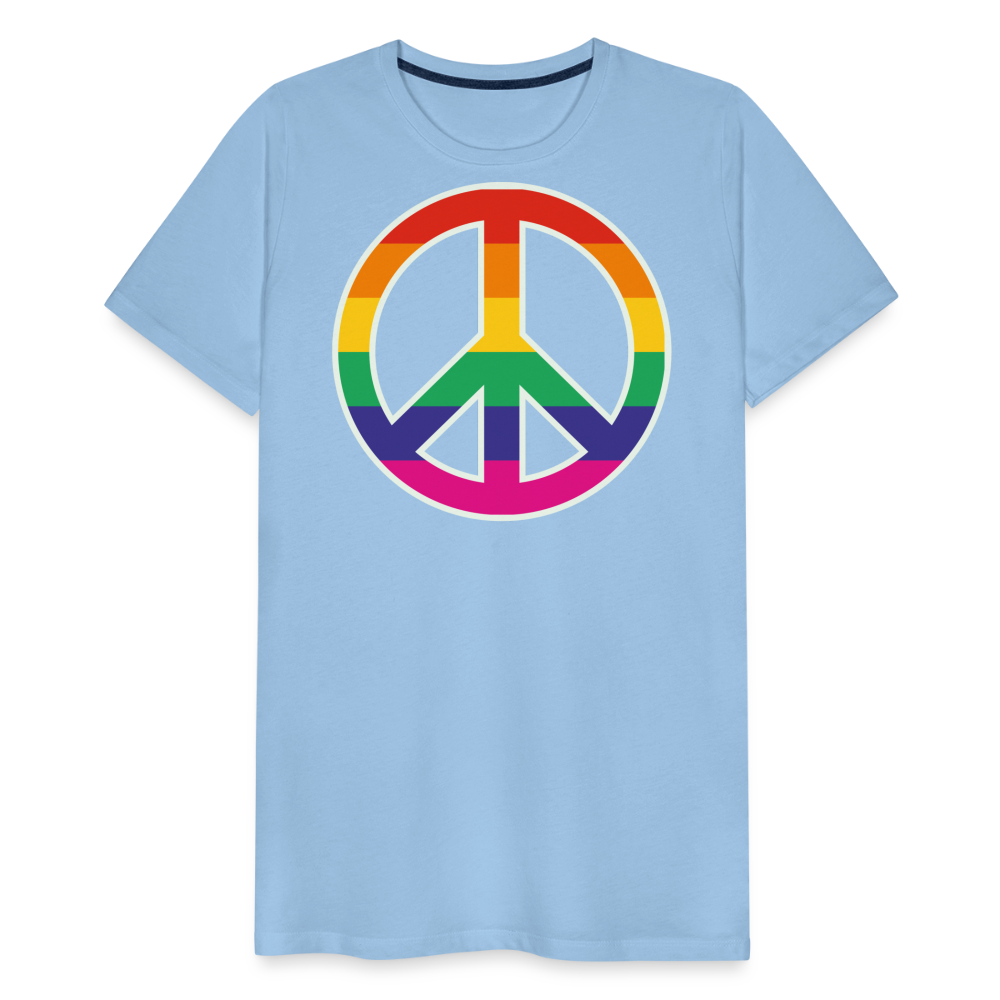 Männer Premium T-Shirt - Regenbogen - Peace - Friedenszeichen - Sky