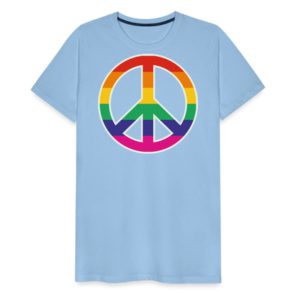 Männer Premium T-Shirt - Regenbogen - Peace - Friedenszeichen - Sky