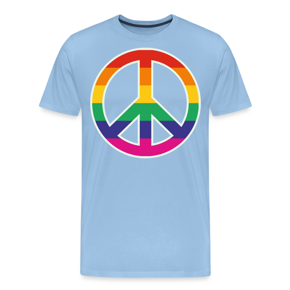 Männer Premium T-Shirt - Regenbogen - Peace - Friedenszeichen - Sky