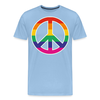 Männer Premium T-Shirt - Regenbogen - Peace - Friedenszeichen - Sky