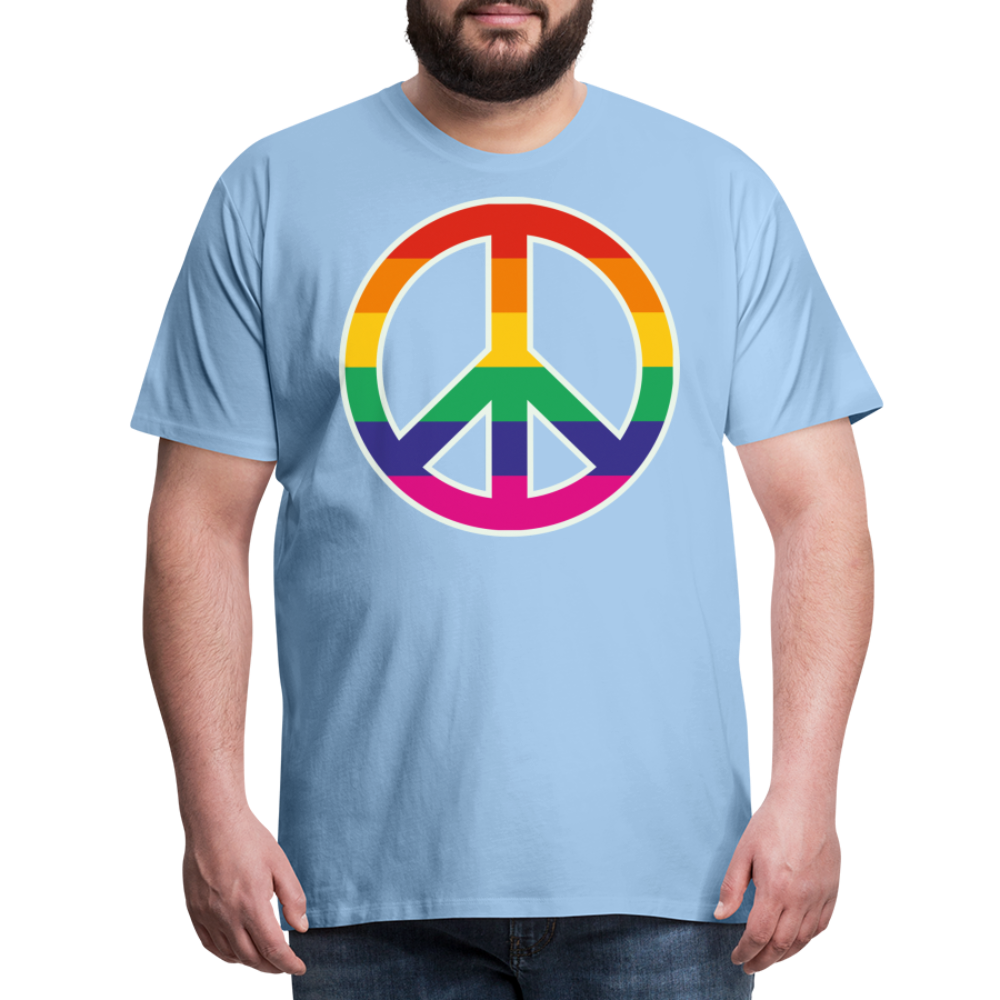 Männer Premium T-Shirt - Regenbogen - Peace - Friedenszeichen - Sky