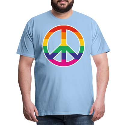 Männer Premium T-Shirt - Regenbogen - Peace - Friedenszeichen - Sky