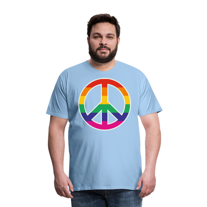 Männer Premium T-Shirt - Regenbogen - Peace - Friedenszeichen - Sky