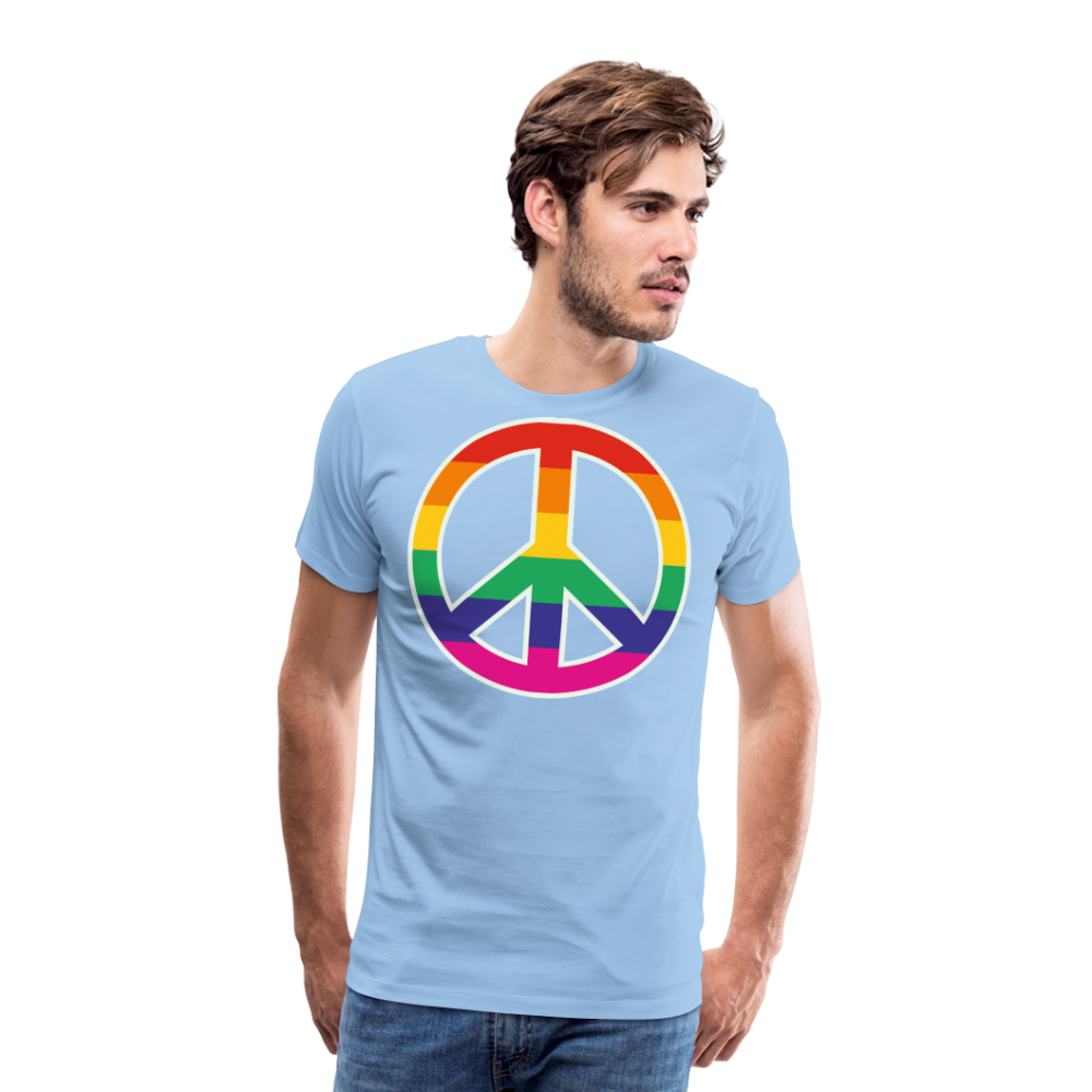 Männer Premium T-Shirt - Regenbogen - Peace - Friedenszeichen - Sky