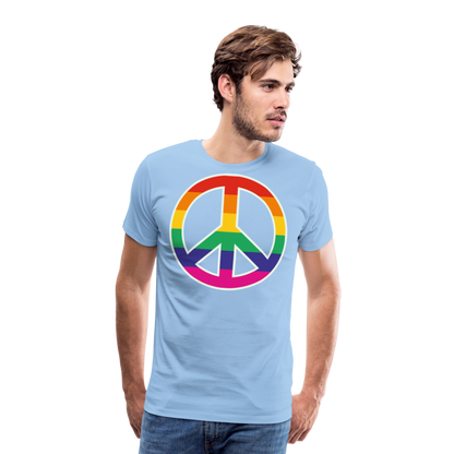 Männer Premium T-Shirt - Regenbogen - Peace - Friedenszeichen - Sky