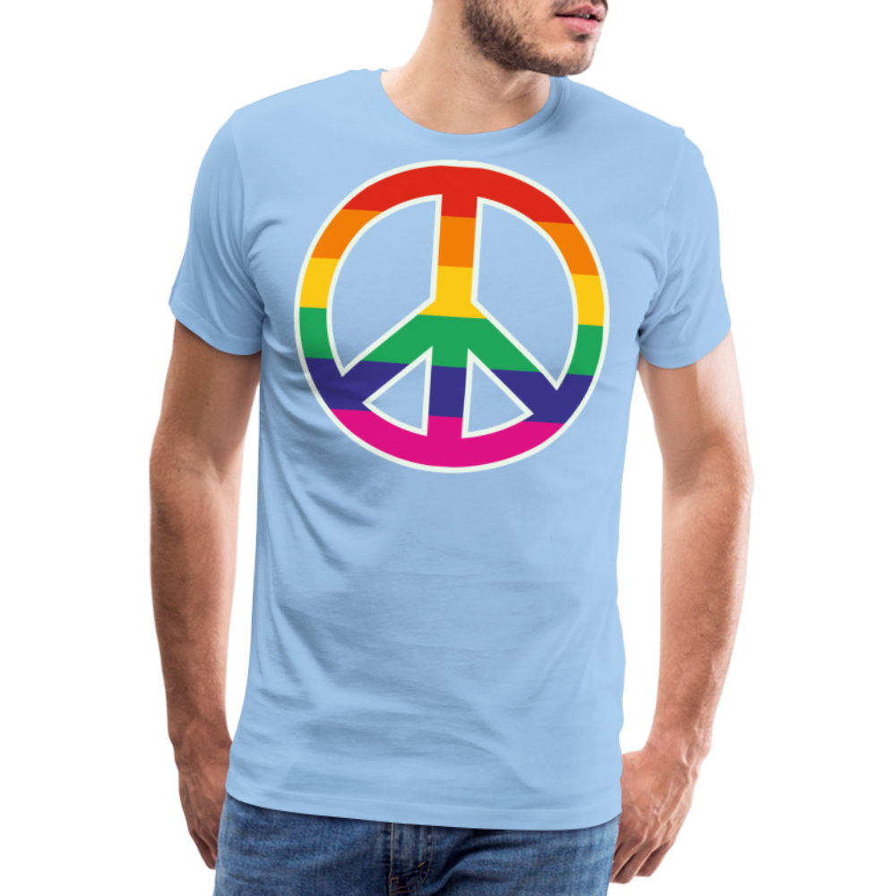 Männer Premium T-Shirt - Regenbogen - Peace - Friedenszeichen - Sky