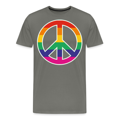 Männer Premium T-Shirt - Regenbogen - Peace - Friedenszeichen - Asphalt