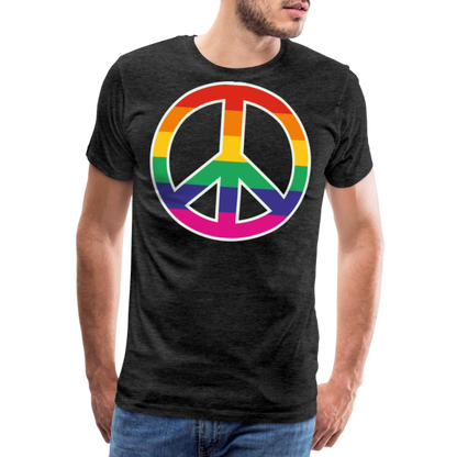 Männer Premium T-Shirt - Regenbogen - Peace - Friedenszeichen - Anthrazit