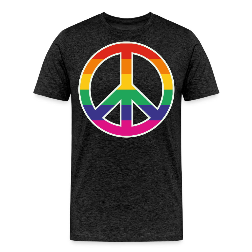 Männer Premium T-Shirt - Regenbogen - Peace - Friedenszeichen - Anthrazit