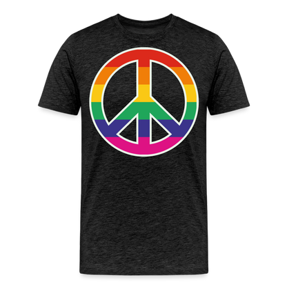 Männer Premium T-Shirt - Regenbogen - Peace - Friedenszeichen - Anthrazit