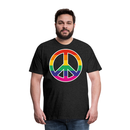 Männer Premium T-Shirt - Regenbogen - Peace - Friedenszeichen - Anthrazit