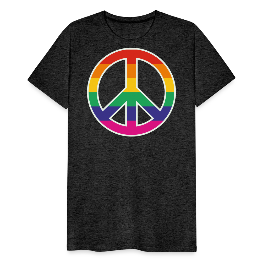 Männer Premium T-Shirt - Regenbogen - Peace - Friedenszeichen - Anthrazit