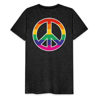 Männer Premium T-Shirt - Regenbogen - Peace - Friedenszeichen - Anthrazit