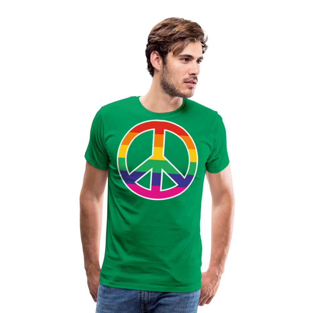 Männer Premium T-Shirt - Regenbogen - Peace - Friedenszeichen - Kelly Green