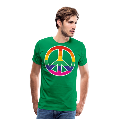 Männer Premium T-Shirt - Regenbogen - Peace - Friedenszeichen - Kelly Green