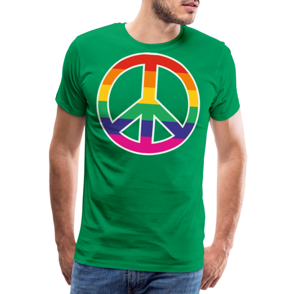 Männer Premium T-Shirt - Regenbogen - Peace - Friedenszeichen - Kelly Green