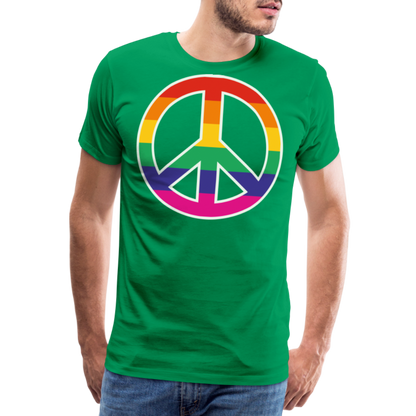 Männer Premium T-Shirt - Regenbogen - Peace - Friedenszeichen - Kelly Green