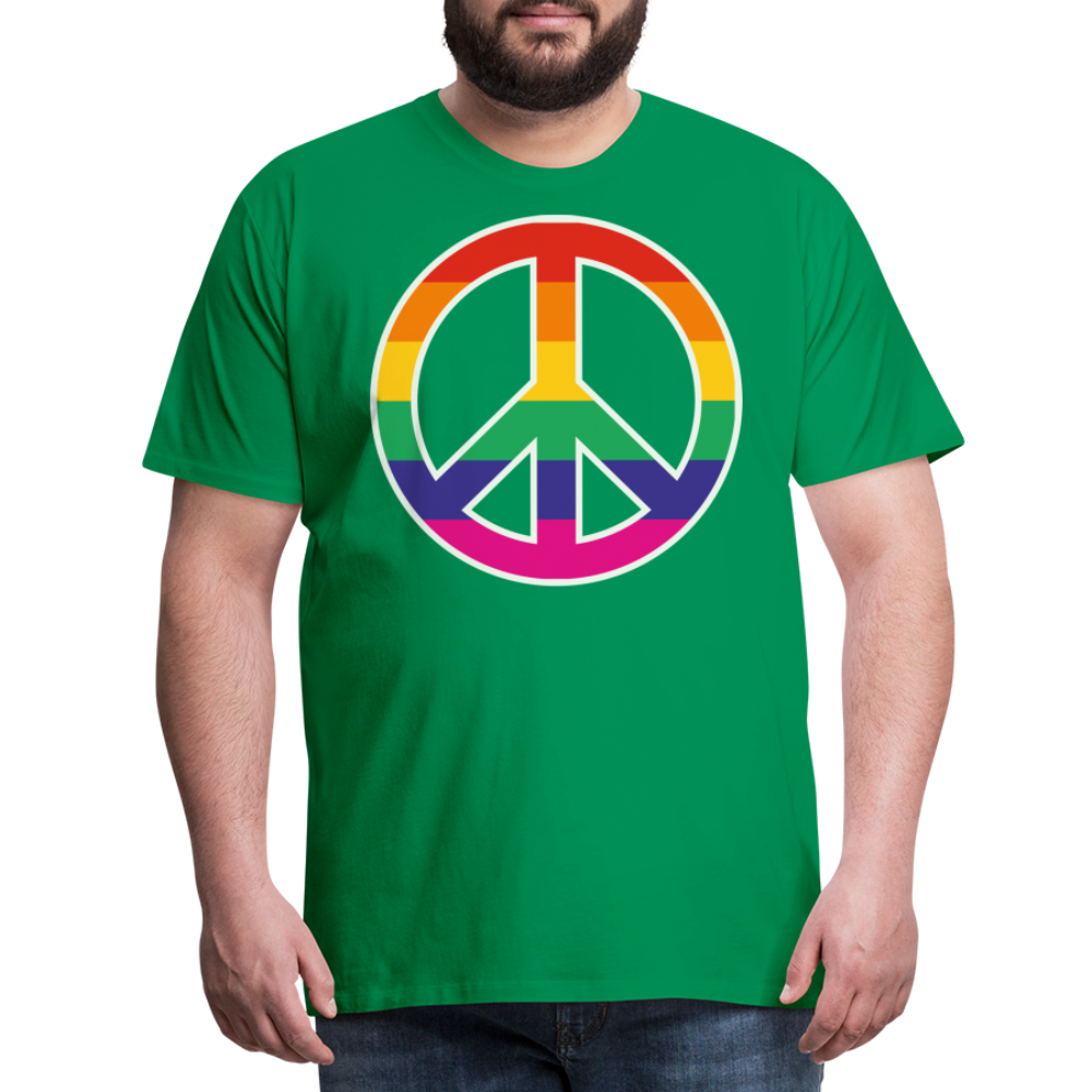 Männer Premium T-Shirt - Regenbogen - Peace - Friedenszeichen - Kelly Green